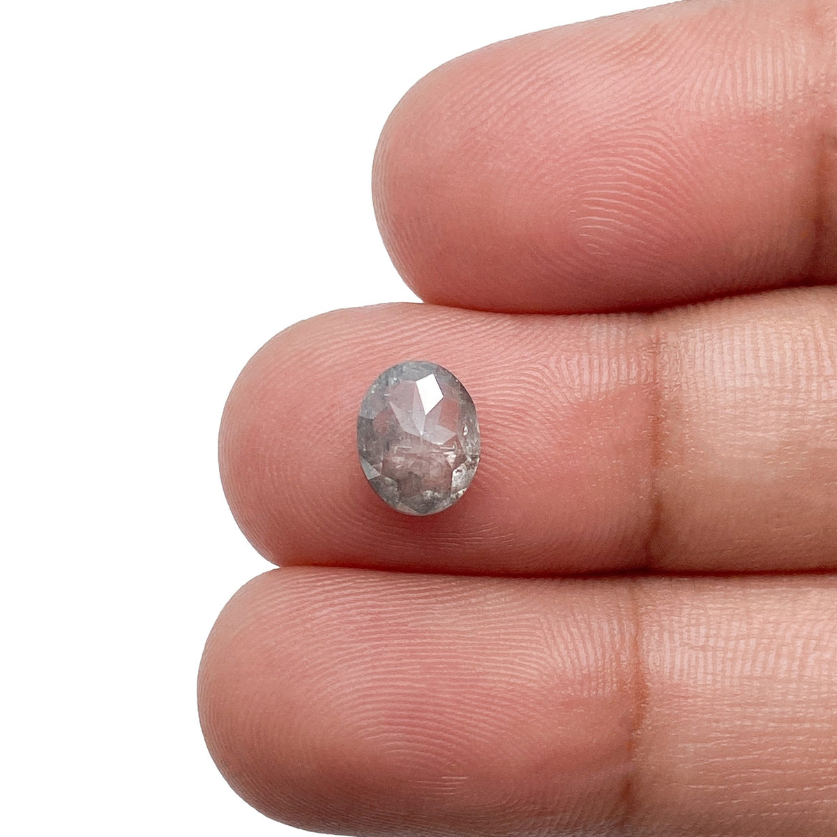 1.21ct | Salt &amp; Pepper Oval Shape Rose Cut Diamond - Modern Rustic Diamond