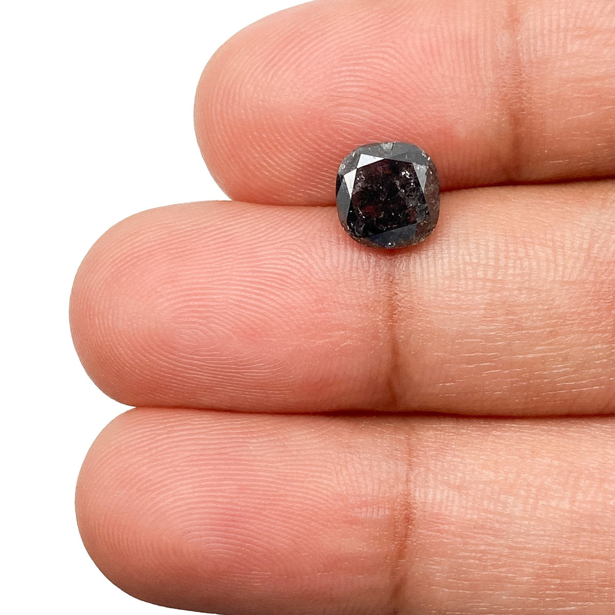 1.72ct | Salt & Pepper Cushion Shape Brilliant Cut Diamond