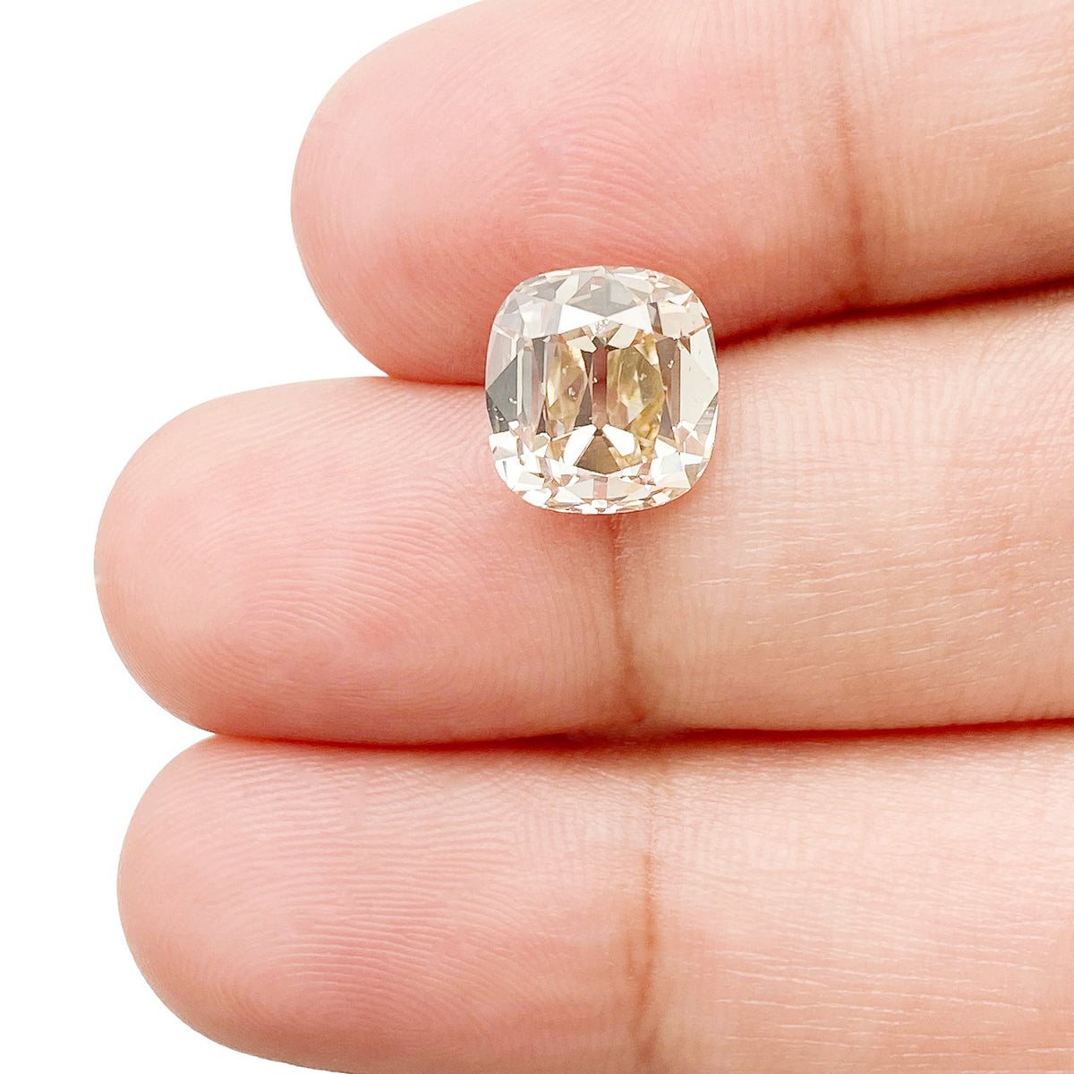 3.32ct | W-X/SI1 Cushion Shape Old Mine Cut Diamond (GIA) - Modern Rustic Diamond