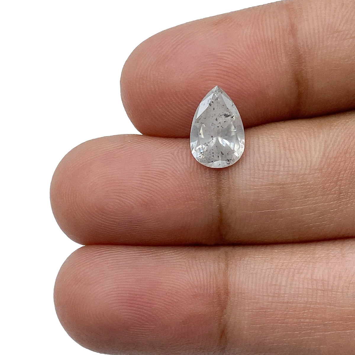 1.50ct | Salt &amp; Pepper Pear Shape Brilliant Cut Diamond - Modern Rustic Diamond