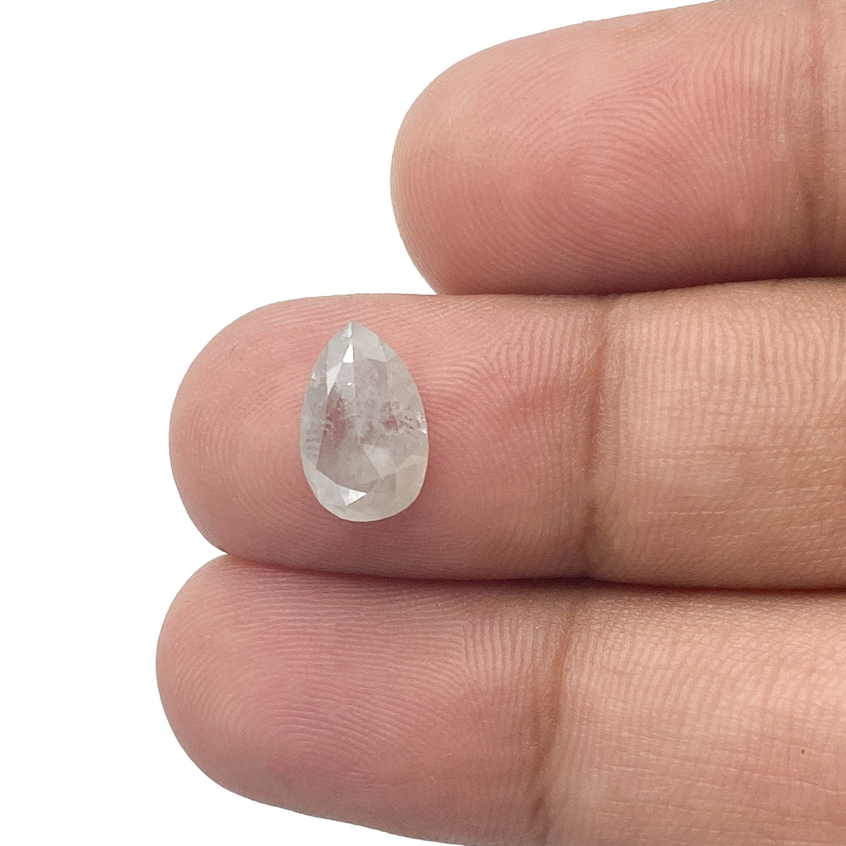 1.22ct | Salt &amp; Pepper Pear Shape Rose Cut Diamond - Modern Rustic Diamond