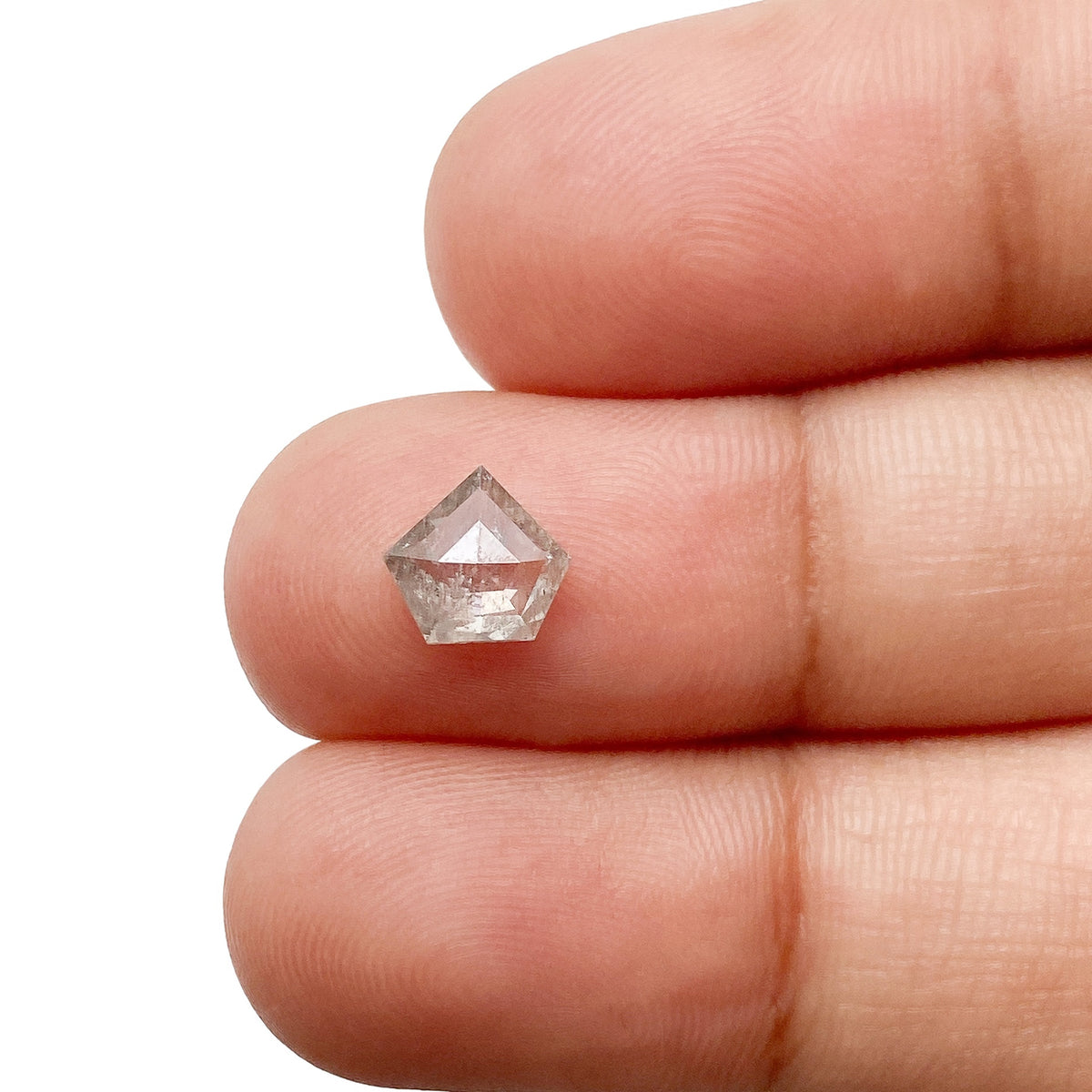 0.78ct | Salt &amp; Pepper Shield Shape Step Cut Diamond - Modern Rustic Diamond