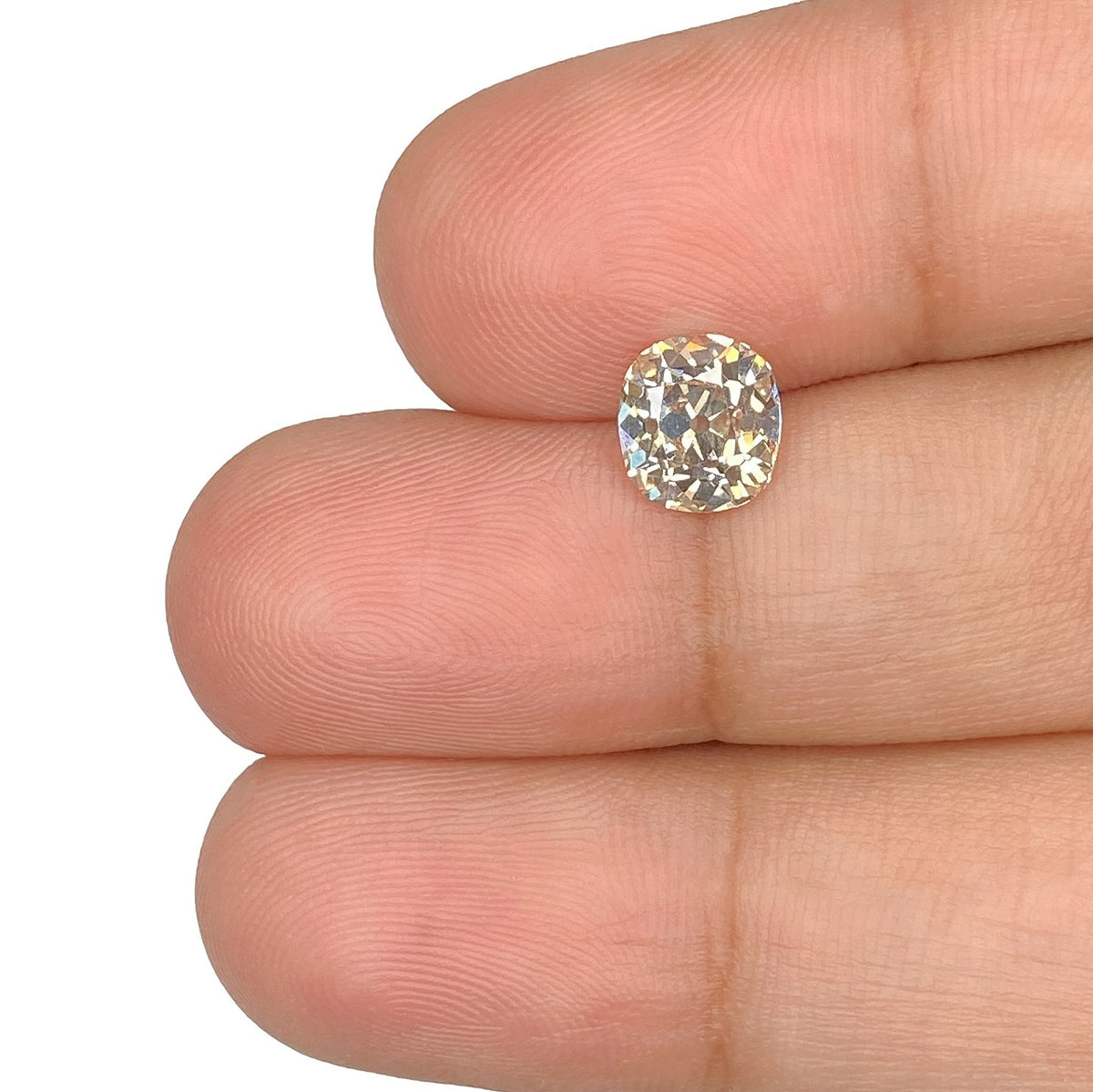 1.23ct | Champagne VVS Cushion Shape Old Mine Cut Diamond - Modern Rustic Diamond