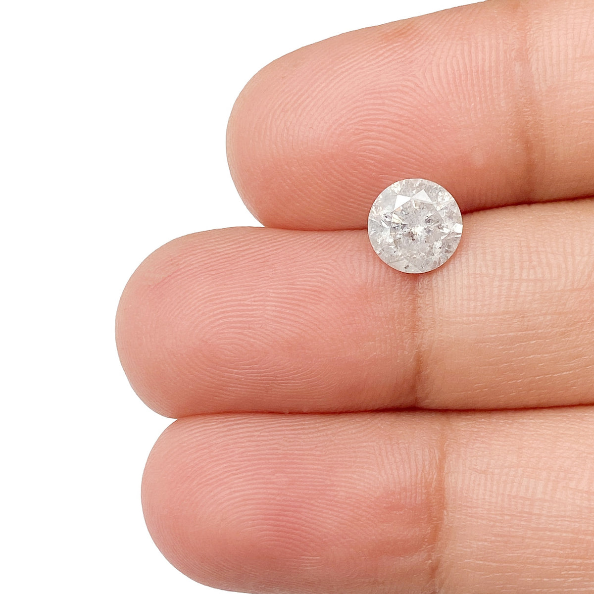 1.04ct | Salt &amp; Pepper Round Shape Brilliant Cut Diamond - Modern Rustic Diamond