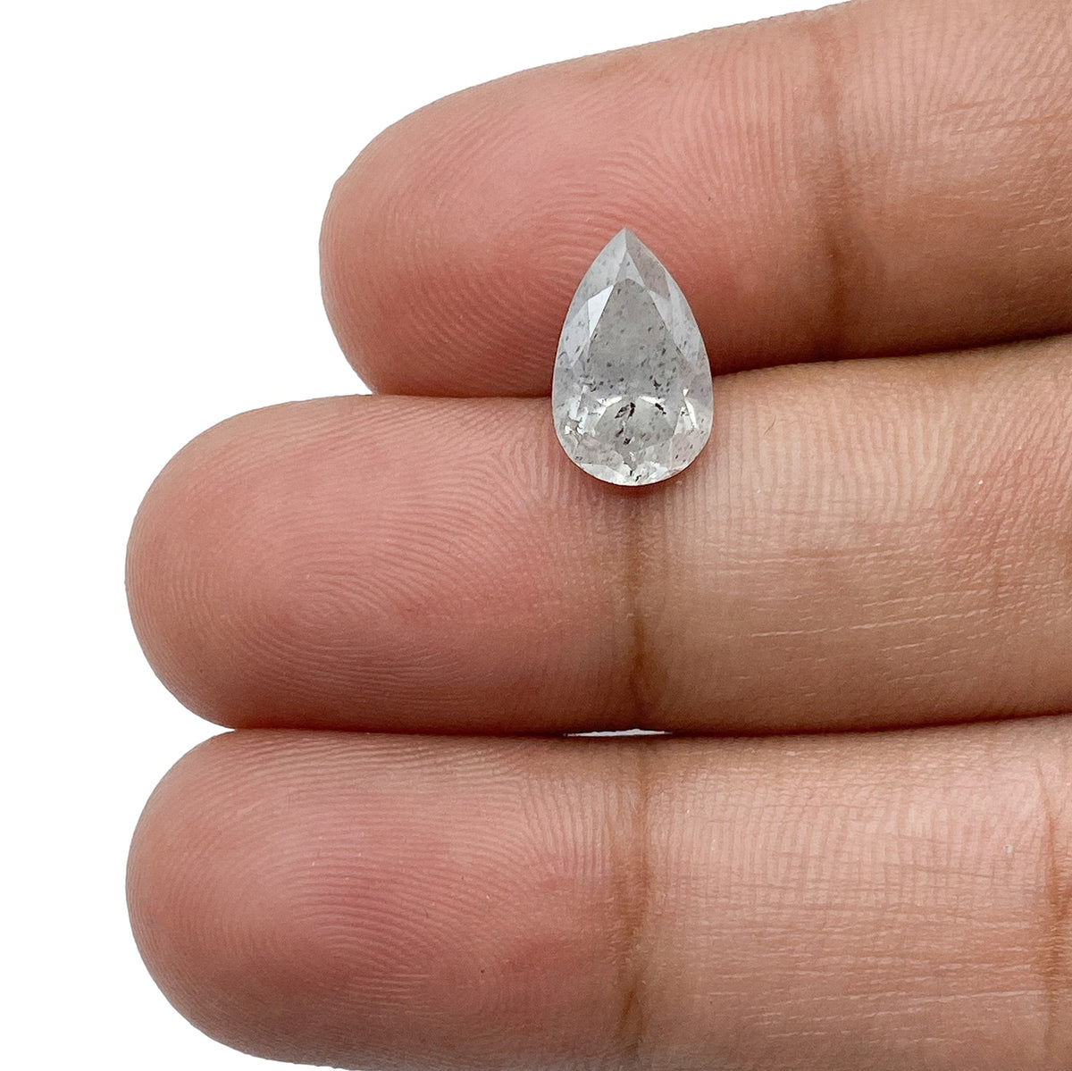 1.81ct | Salt &amp; Pepper Pear Shape Brilliant Cut Diamond - Modern Rustic Diamond
