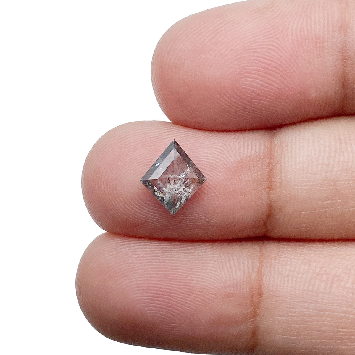 1.12ct | Salt &amp; Pepper Lozenge Shape Rose Cut Diamond - Modern Rustic Diamond