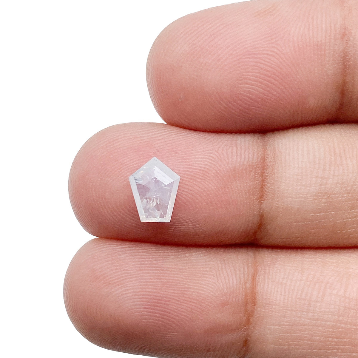 0.63ct | Salt &amp; Pepper Shield Shape Rose Cut Diamond - Modern Rustic Diamond