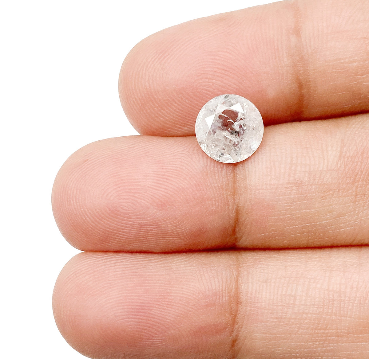 1.63ct | Salt &amp; Pepper Round Shape Brilliant Cut Diamond - Modern Rustic Diamond