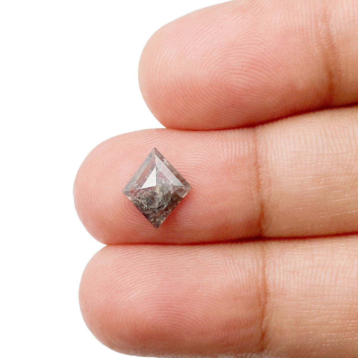 0.80ct | Salt &amp; Pepper Kite Shape Step Cut Diamond - Modern Rustic Diamond