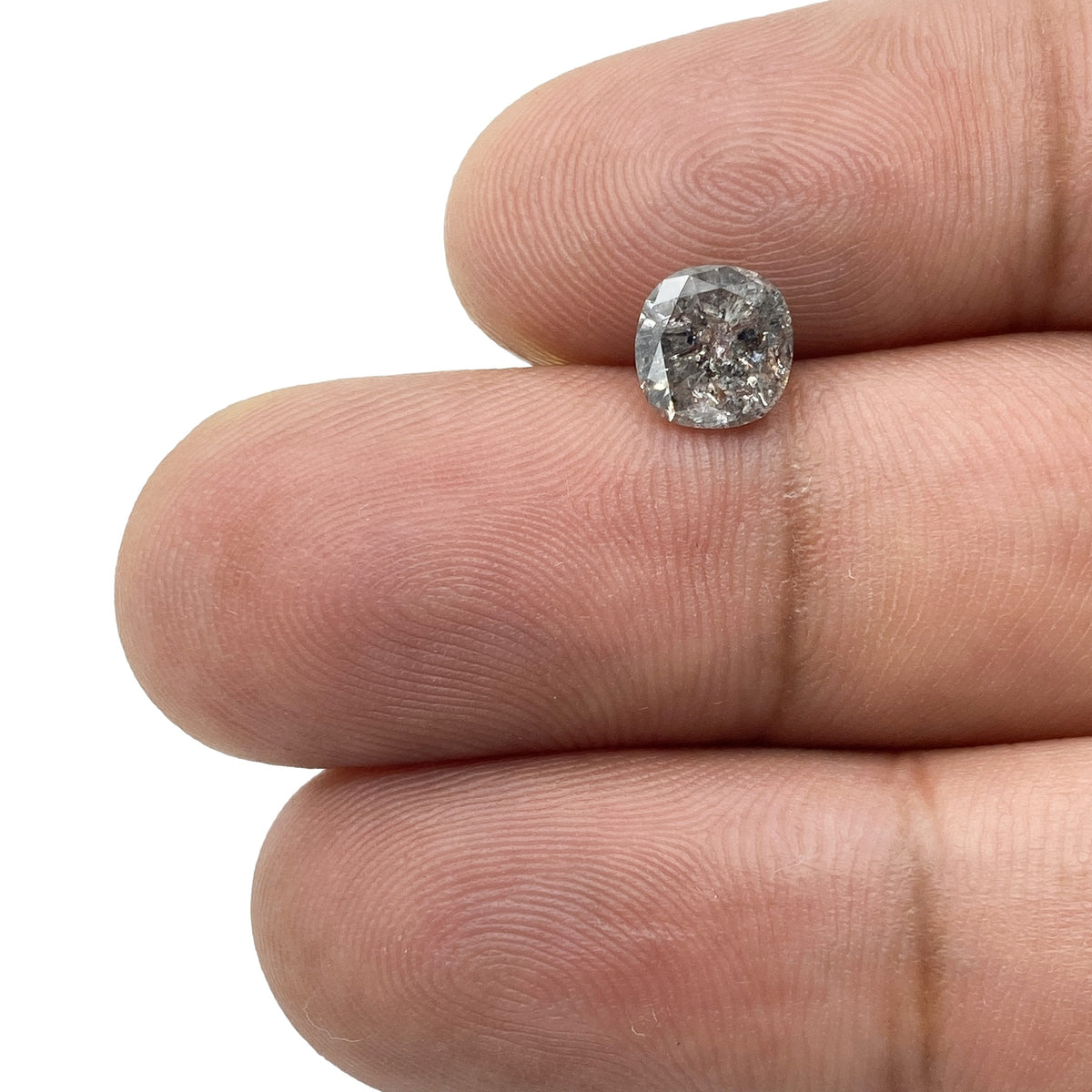 1.03ct | Salt &amp; Pepper Cushion Shape Brilliant Cut Diamond - Modern Rustic Diamond