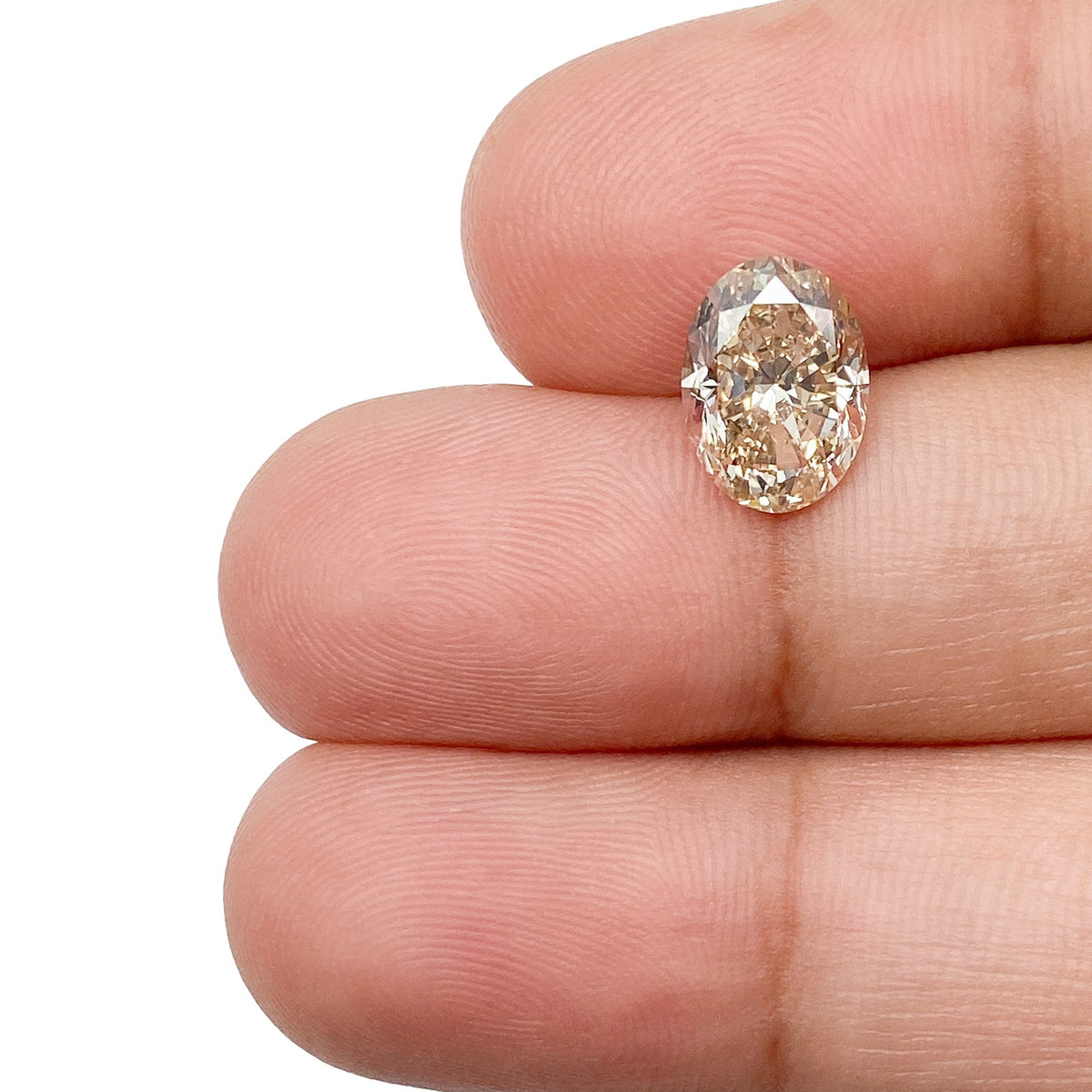 2.00ct | Champagne VS Oval Shape Brilliant Cut Diamond - Modern Rustic Diamond