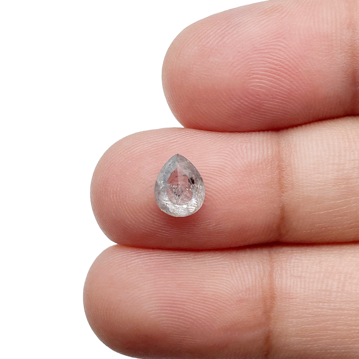 1.06ct | Salt &amp; Pepper Pear Shape Rose Cut Diamond - Modern Rustic Diamond