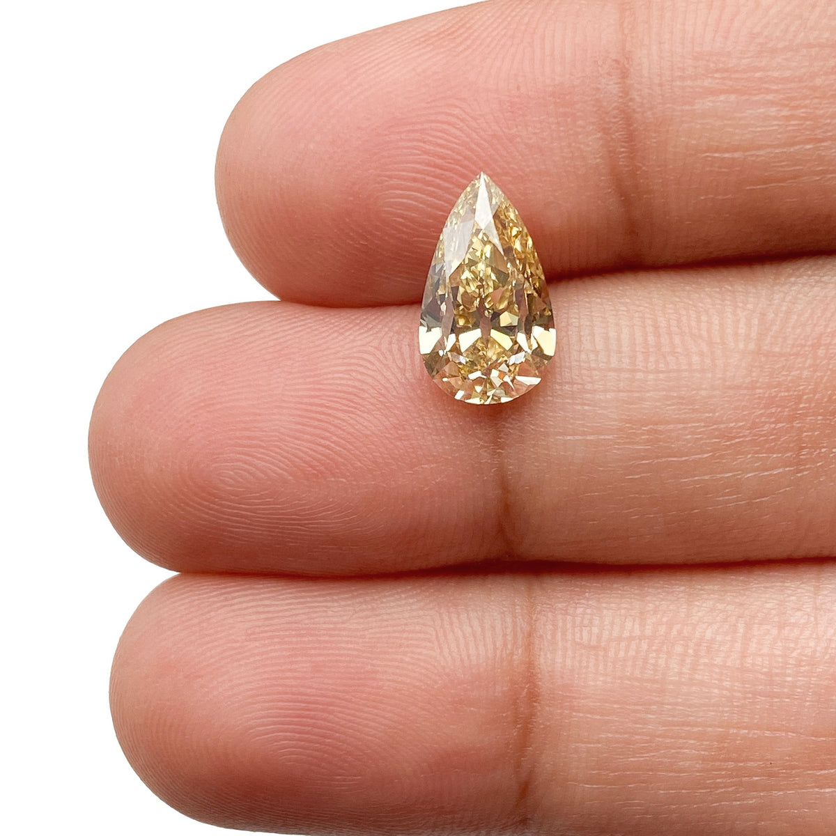 2.00ct | Fancy Brownish Yellow VS2 Pear Shape Old Mine Cut Diamond (GIA) - Modern Rustic Diamond