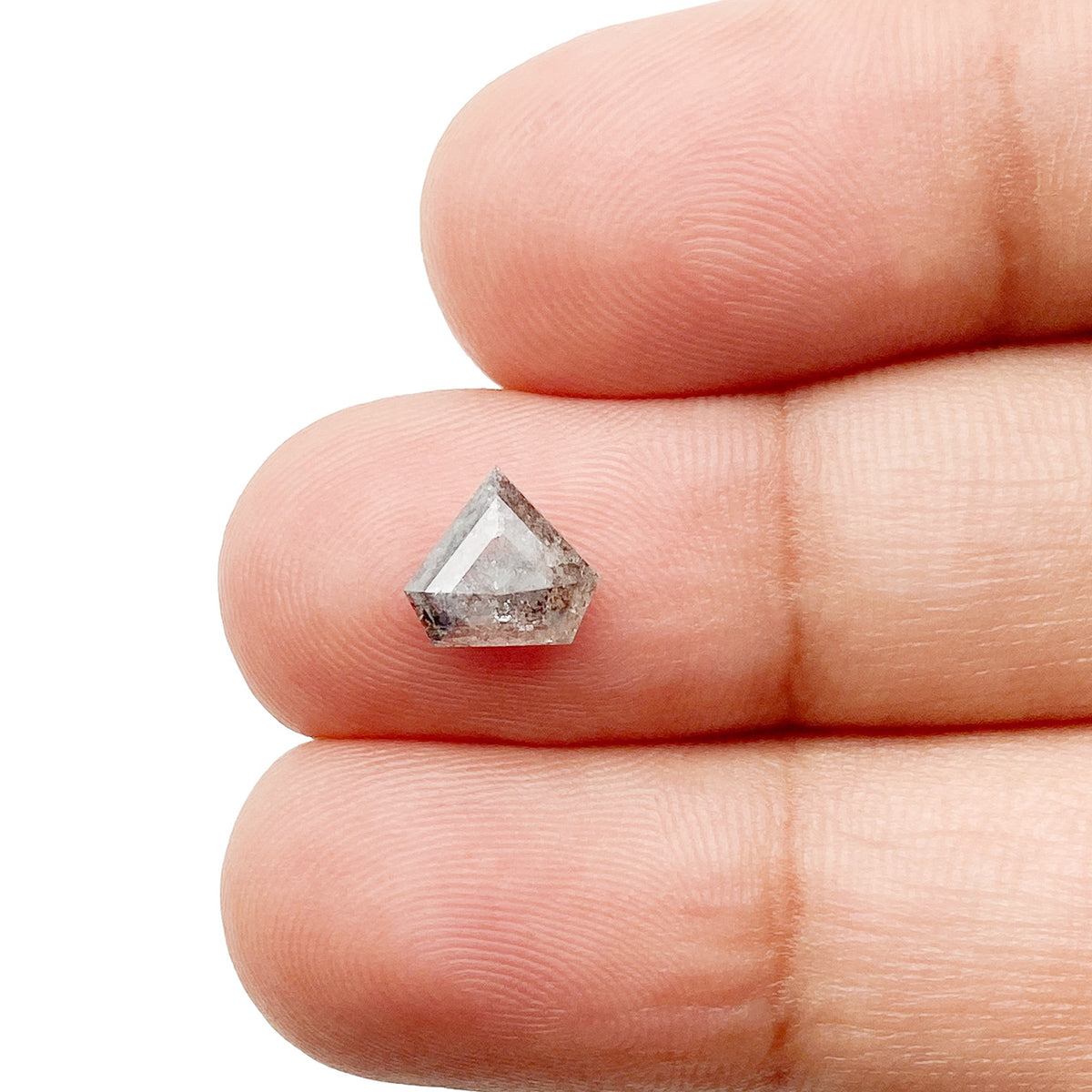 1.03ct | Salt &amp; Pepper Shield Shape Step Cut Diamond - Modern Rustic Diamond