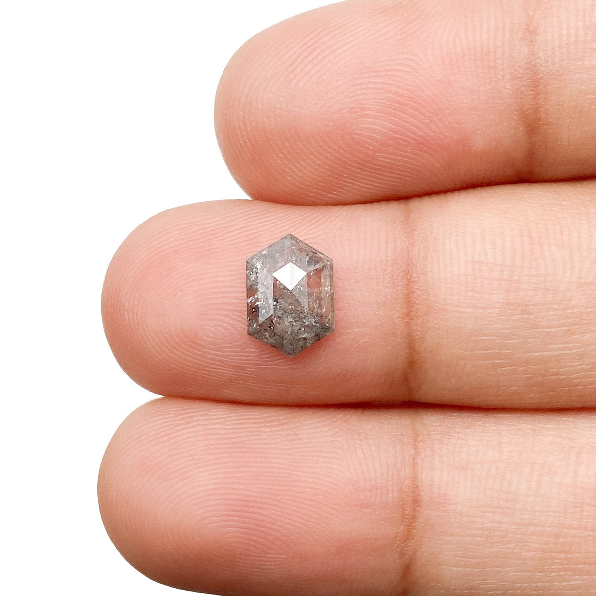 0.87ct | Rustic  Hexagon Shape Rose Cut Diamond - Modern Rustic Diamond