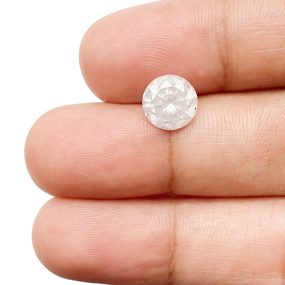 2.18ct | Salt & Pepper Round Shape Brilliant Cut Diamond - Modern Rustic Diamond