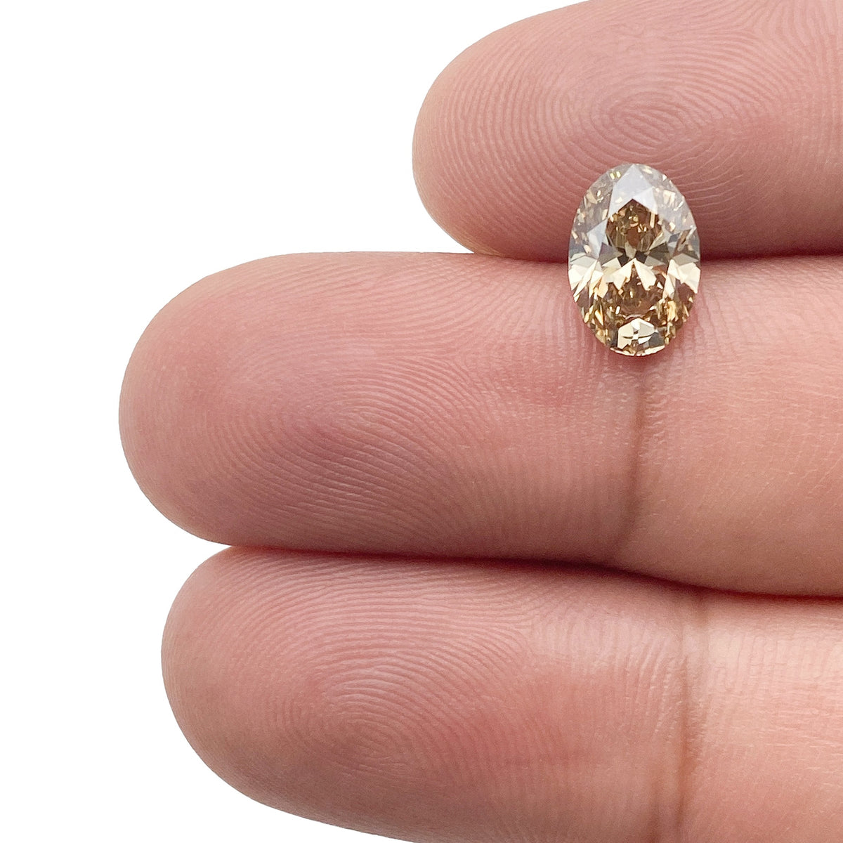 1.69ct | Champagne VS Oval Shape Brilliant Cut Diamond - Modern Rustic Diamond