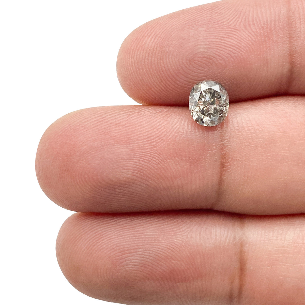 1.19ct | Salt &amp; Pepper Oval Shape Brilliant Cut Diamond - Modern Rustic Diamond