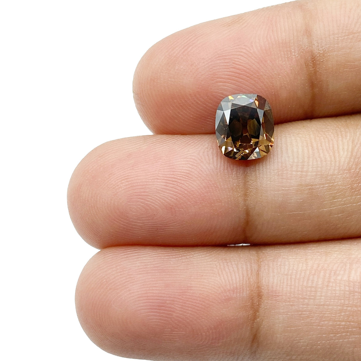 2.08ct | Cognac VVS Cushion Shape Old Mine Cut Diamond - Modern Rustic Diamond