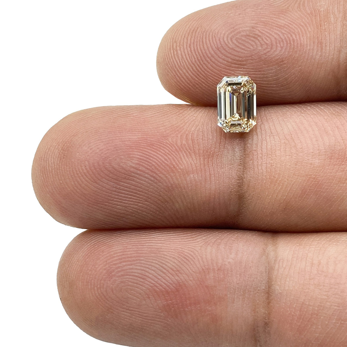 1.03ct | Champagne VVS Emerald Shape Step Cut Diamond - Modern Rustic Diamond