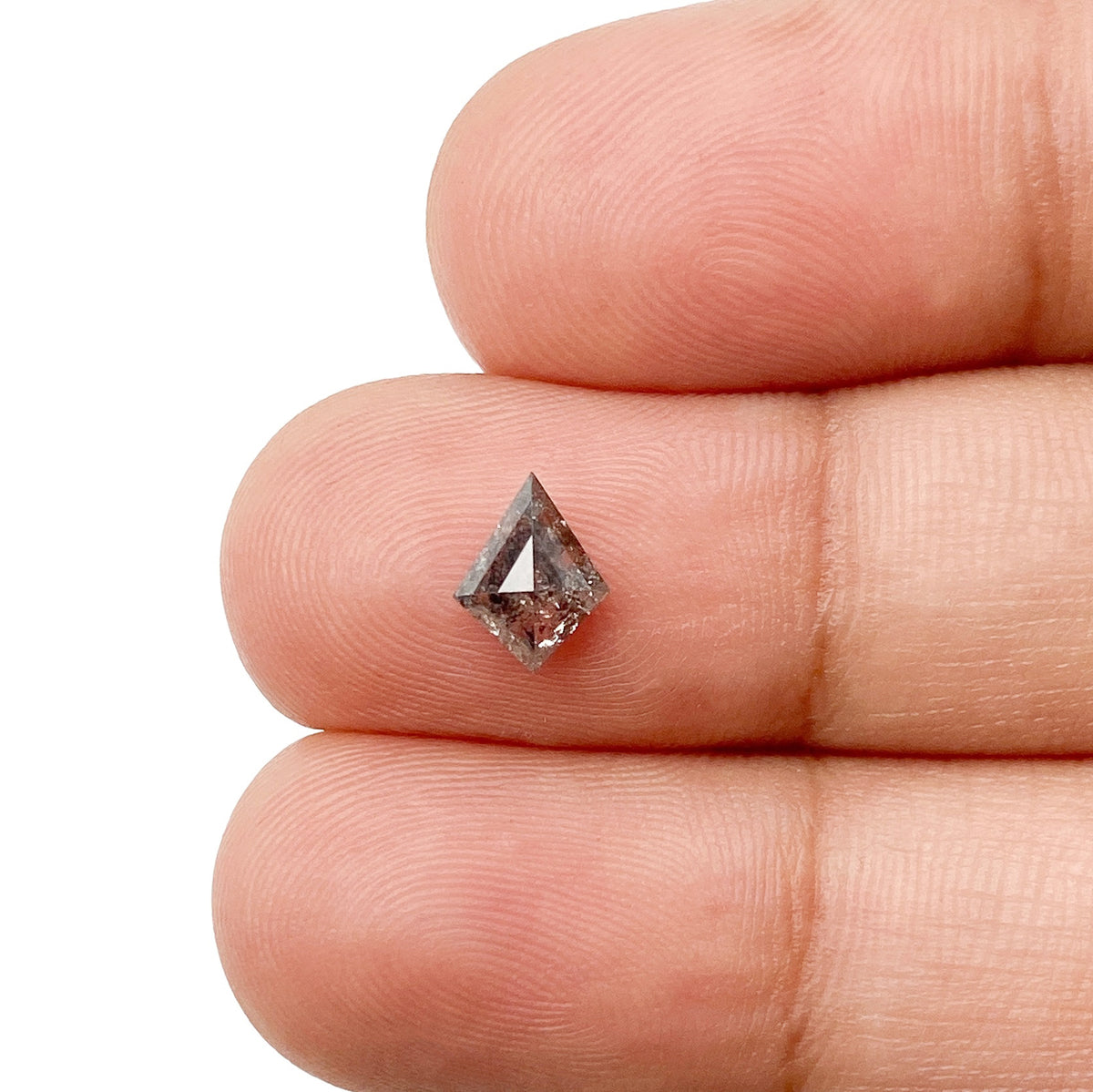 0.58ct | Salt &amp; Pepper Kite Shape Step Cut Diamond - Modern Rustic Diamond