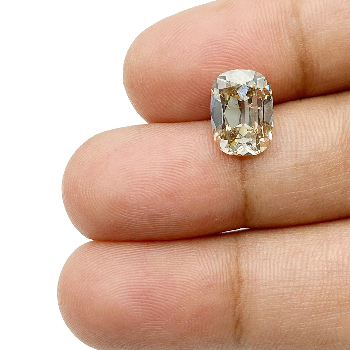 3.03ct | Light Brown SI2 Cushion Shape Old Mine Cut Diamond - Modern Rustic Diamond