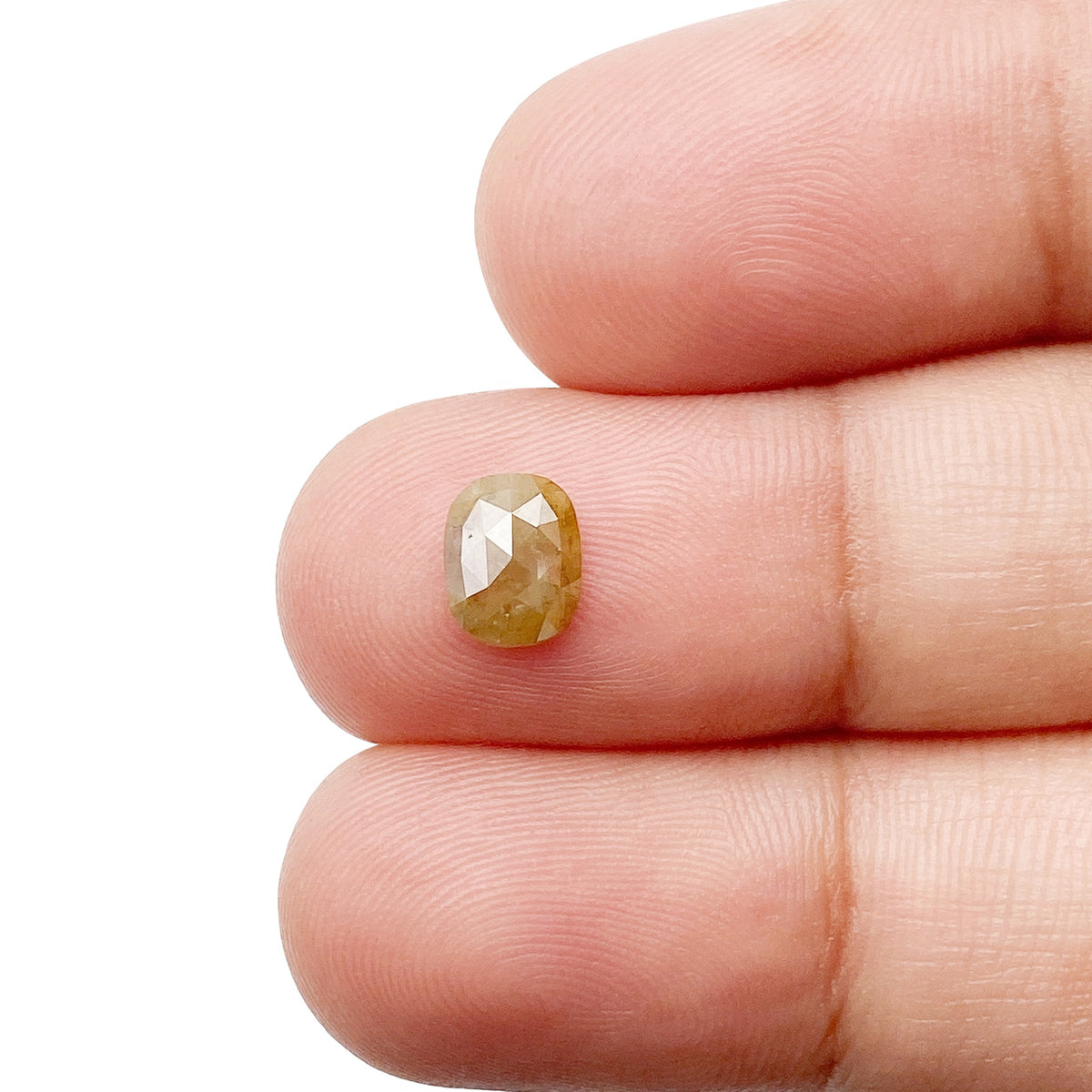0.63ct | Salt &amp; Pepper Cushion Shape Rose Cut Diamond - Modern Rustic Diamond
