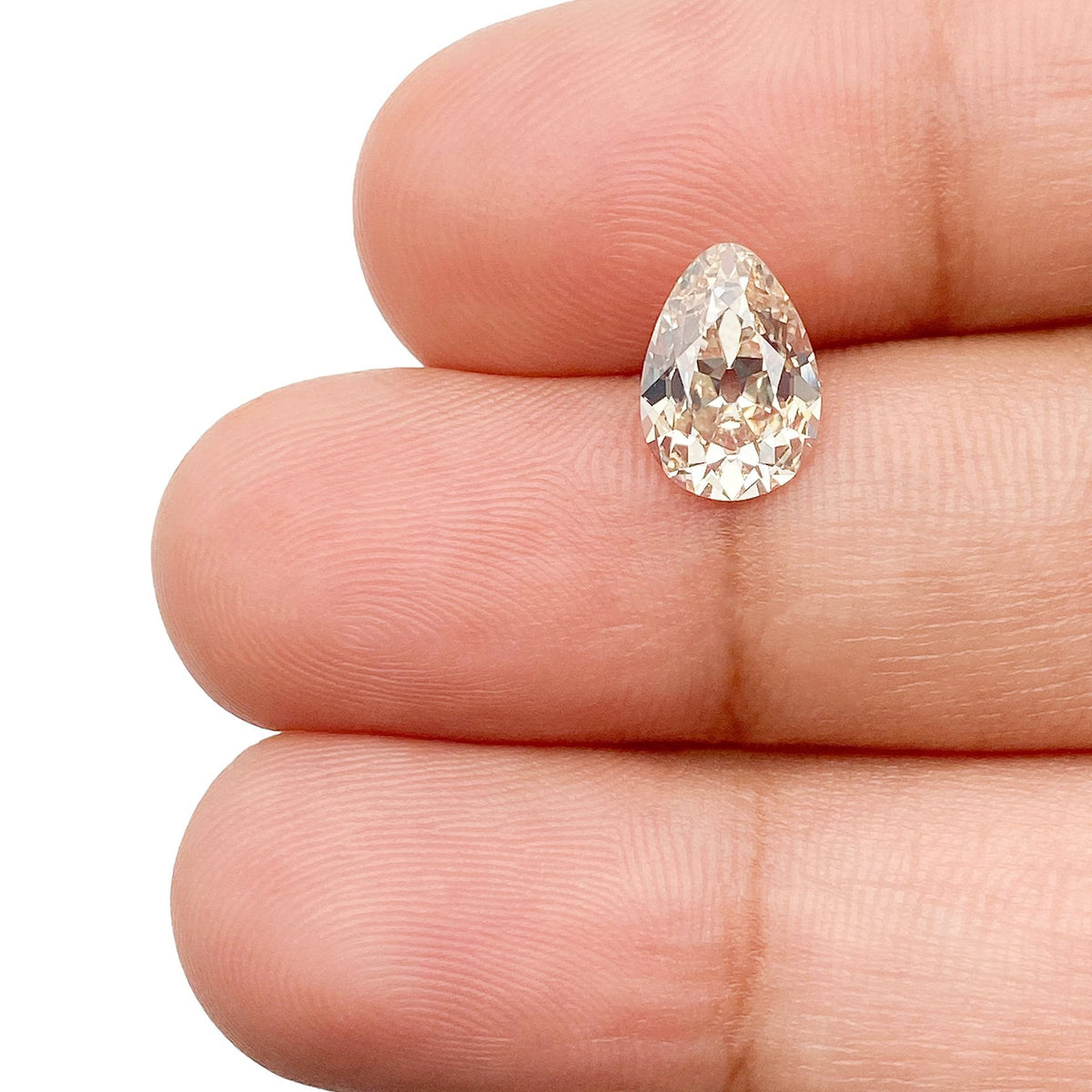 1.53ct | N/SI1 Pear Shape Old Mine Cut Diamond (GIA) - Modern Rustic Diamond