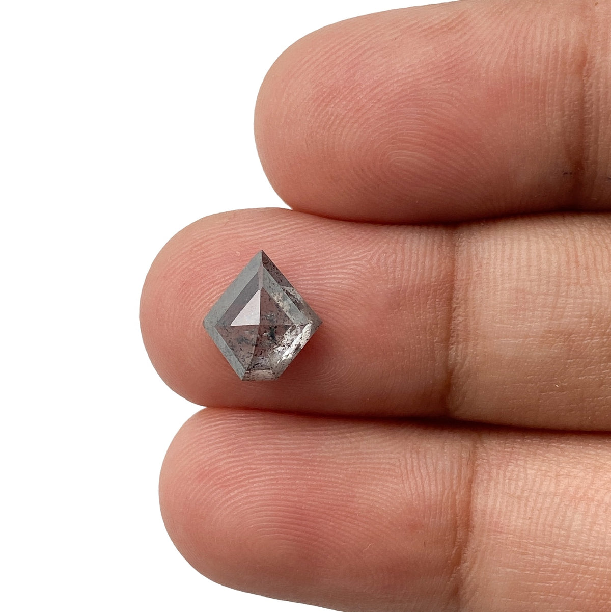 1.26ct | Salt &amp; Pepper Shield Shape Rose Cut Diamond - Modern Rustic Diamond