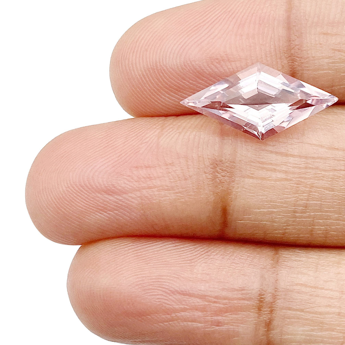 2.12ct |  Lozenge Shape Step Cut Morganite - Modern Rustic Diamond