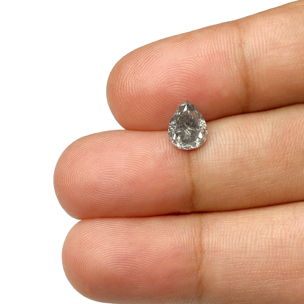 1.23ct | Salt &amp; Pepper Pear Shape Brilliant Cut Diamond - Modern Rustic Diamond