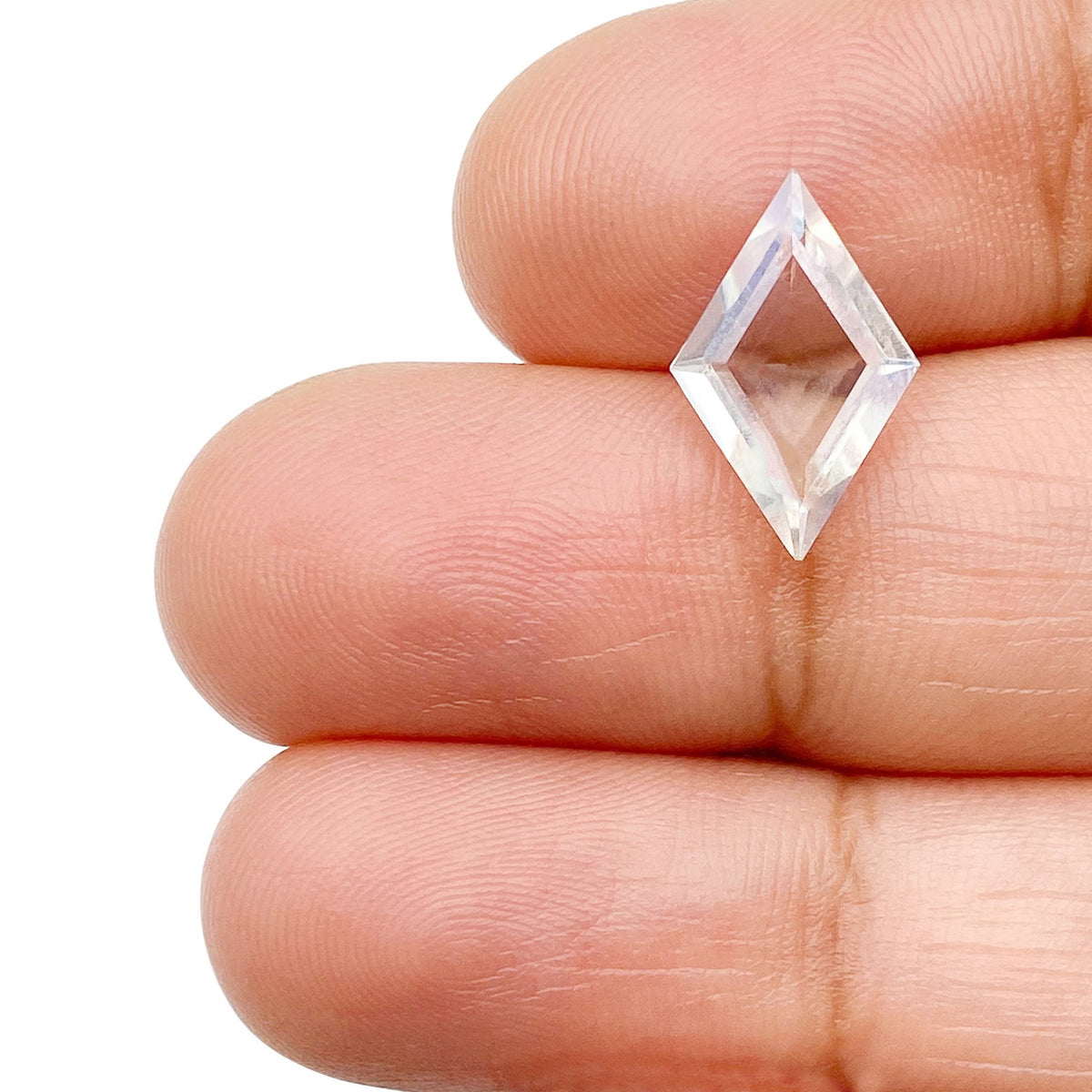 1.75ct |  Lozenge Shape Step Cut Moonstone - Modern Rustic Diamond