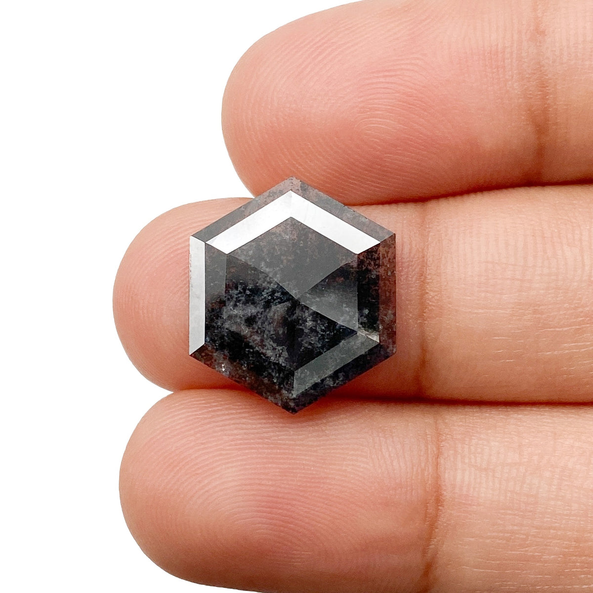 3.91ct | Rustic Hexagon Shape Rose Cut Diamond - Modern Rustic Diamond