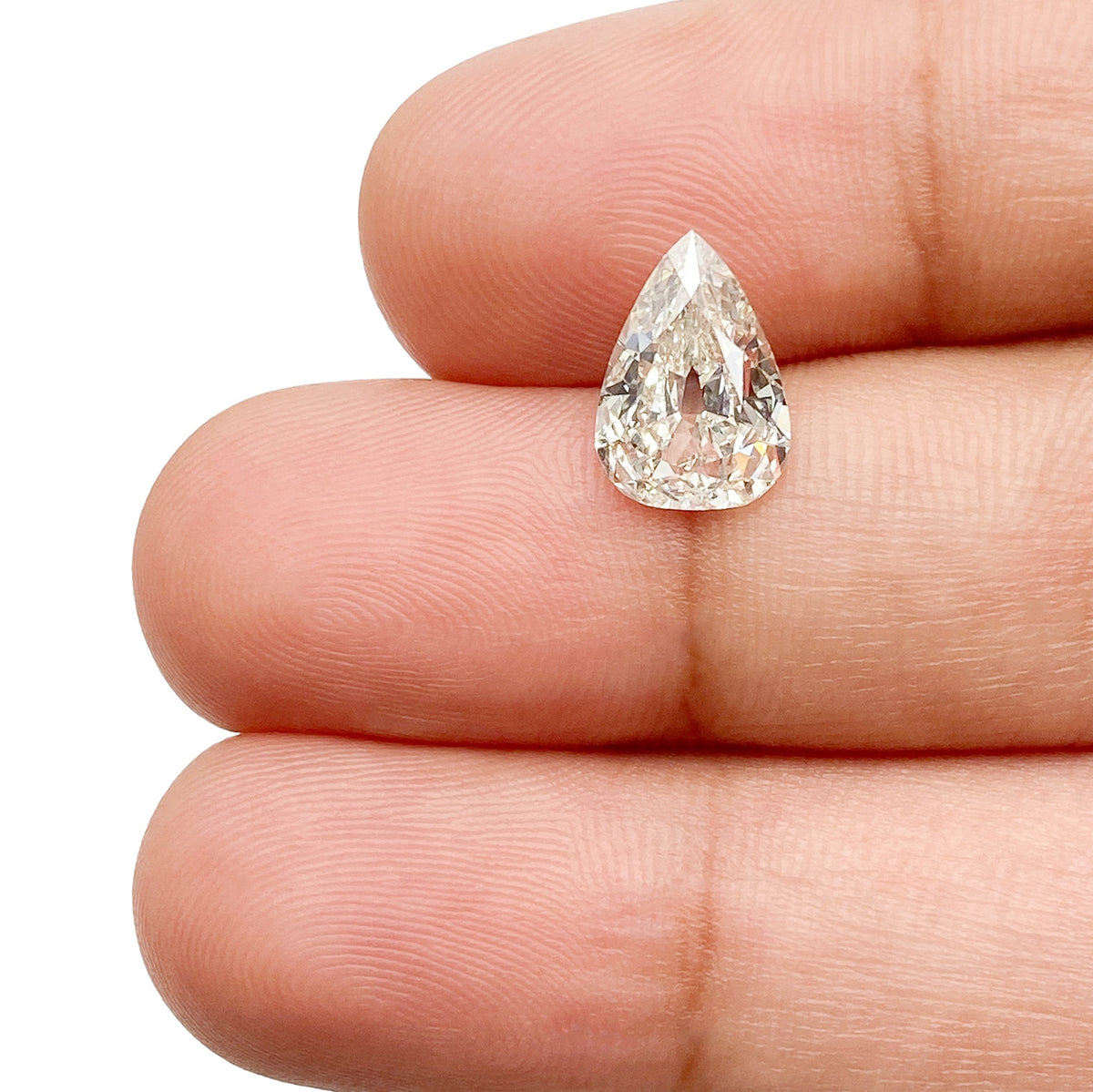 1.53ct | J/SI1 Pear Shape Old Mine Cut Diamond (IGI) - Modern Rustic Diamond
