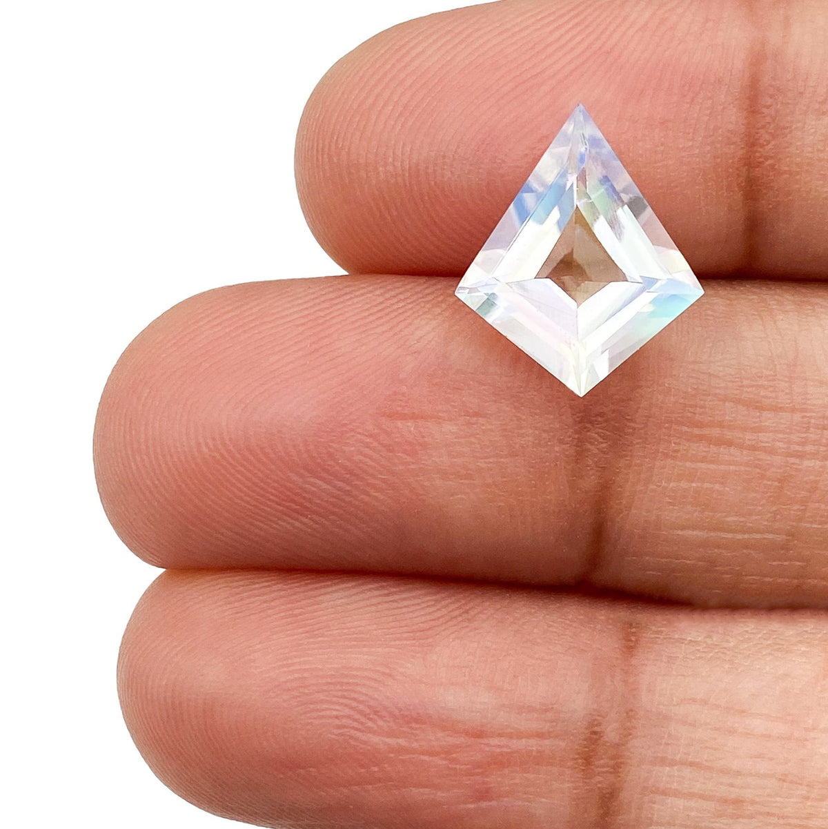 2.15ct |  Kite Shape Step Cut Moonstone - Modern Rustic Diamond