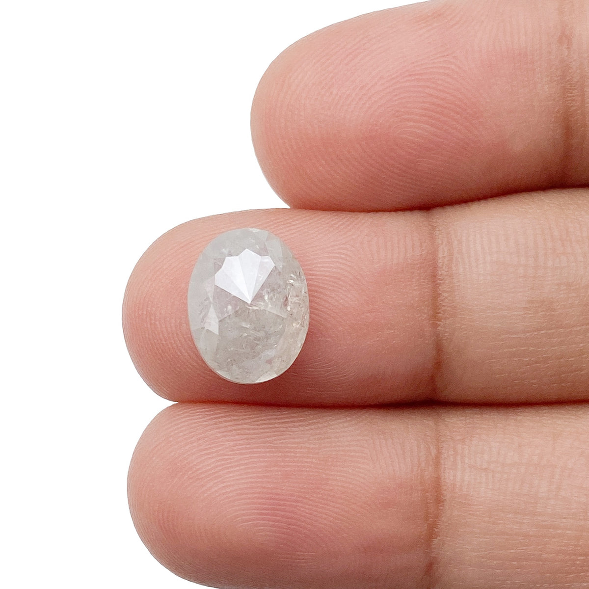 3.11ct | Salt &amp; Pepper Oval Shape Rose Cut Diamond - Modern Rustic Diamond