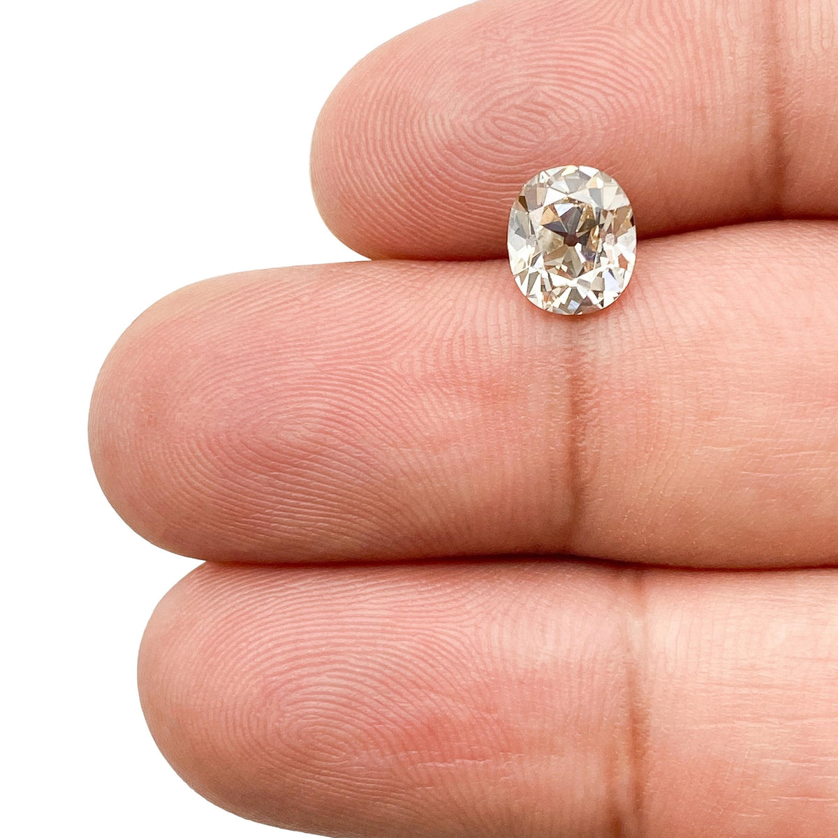 1.56ct | Q-R/VS1 Oval Shape Old Mine Cut Diamond (GIA) - Modern Rustic Diamond