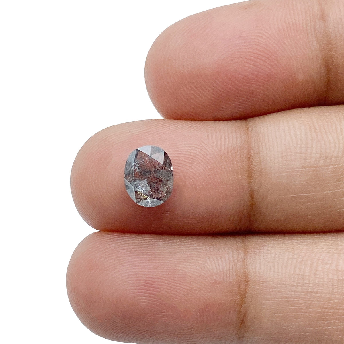 1.16ct | Salt &amp; Pepper Cushion Shape Rose Cut Diamond - Modern Rustic Diamond