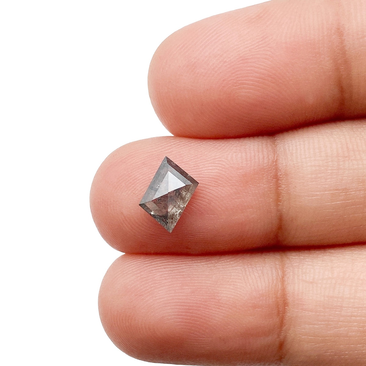 0.96ct | Salt &amp; Pepper Rhomboid Shape Step Cut Diamond - Modern Rustic Diamond