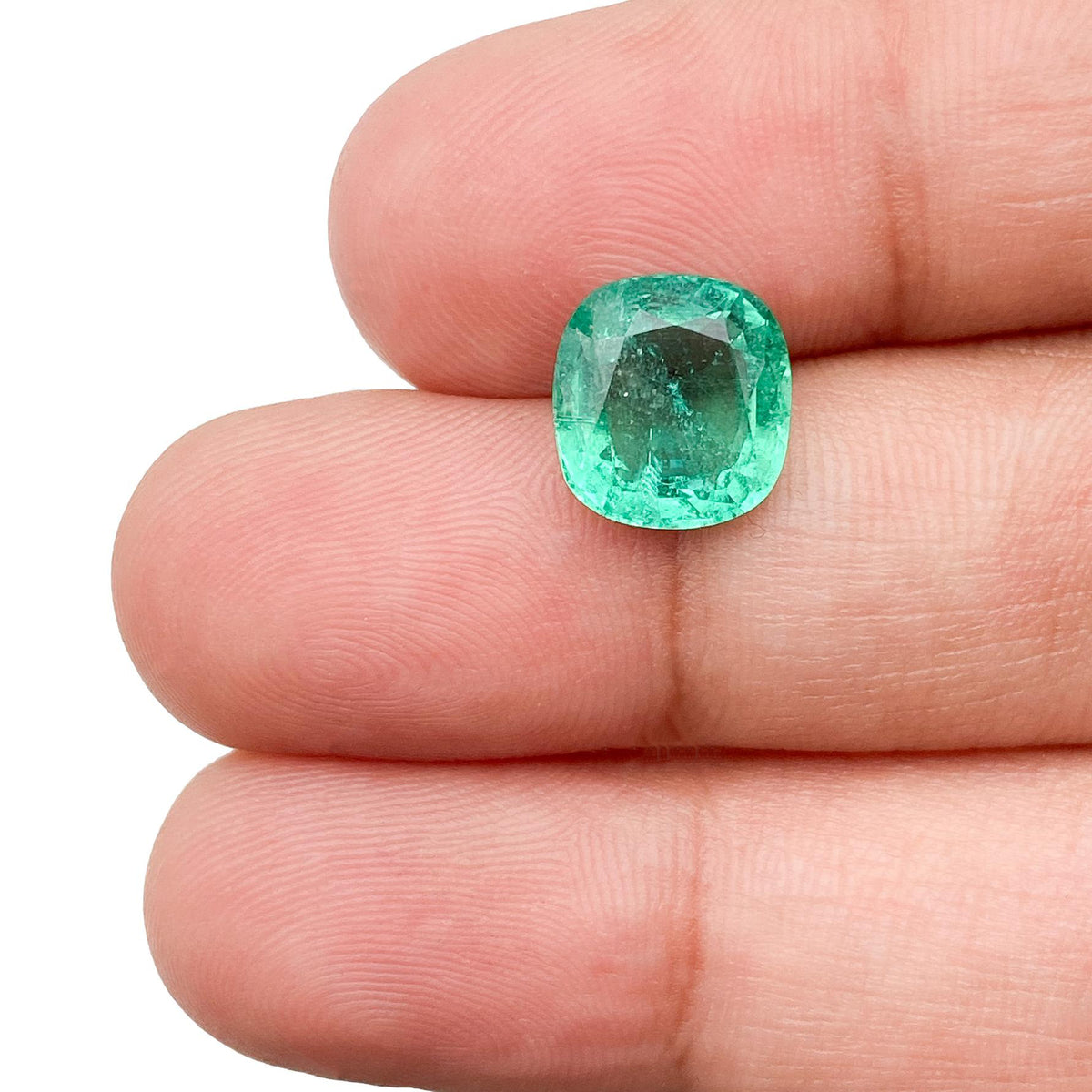 2.66ct | Brilliant Cut Cushion Shape Brazil Emerald - Modern Rustic Diamond