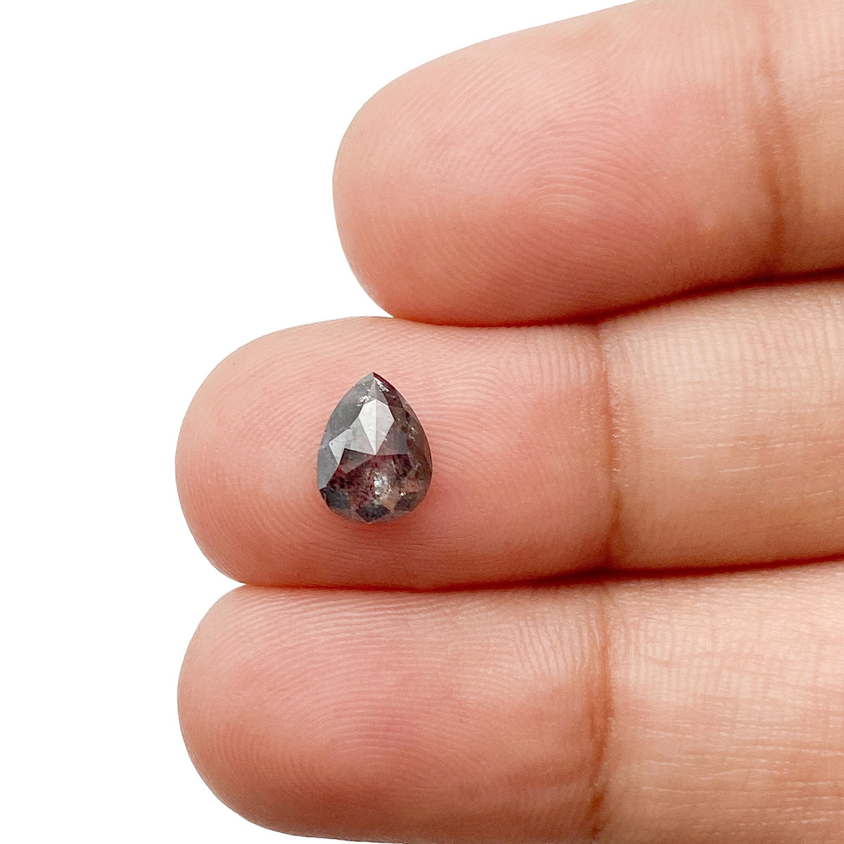0.75ct | Salt &amp; Pepper Oval Shape Rose Cut Diamond - Modern Rustic Diamond