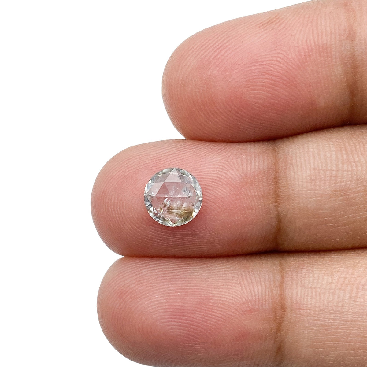 0.85ct | Salt &amp; Pepper Round Shape Rose Cut Diamond - Modern Rustic Diamond