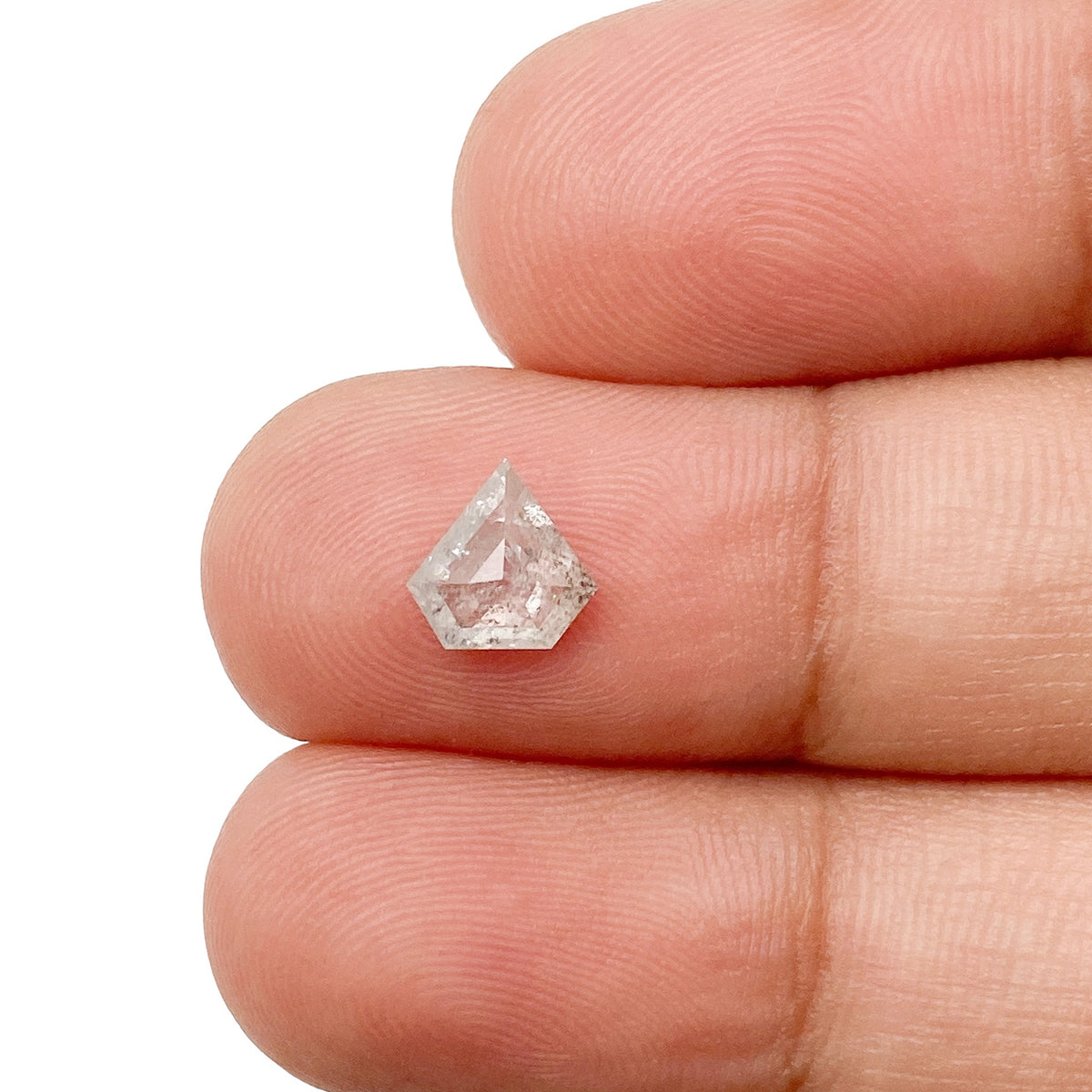 0.65ct | Salt &amp; Pepper Shield Shape Step Cut Diamond - Modern Rustic Diamond