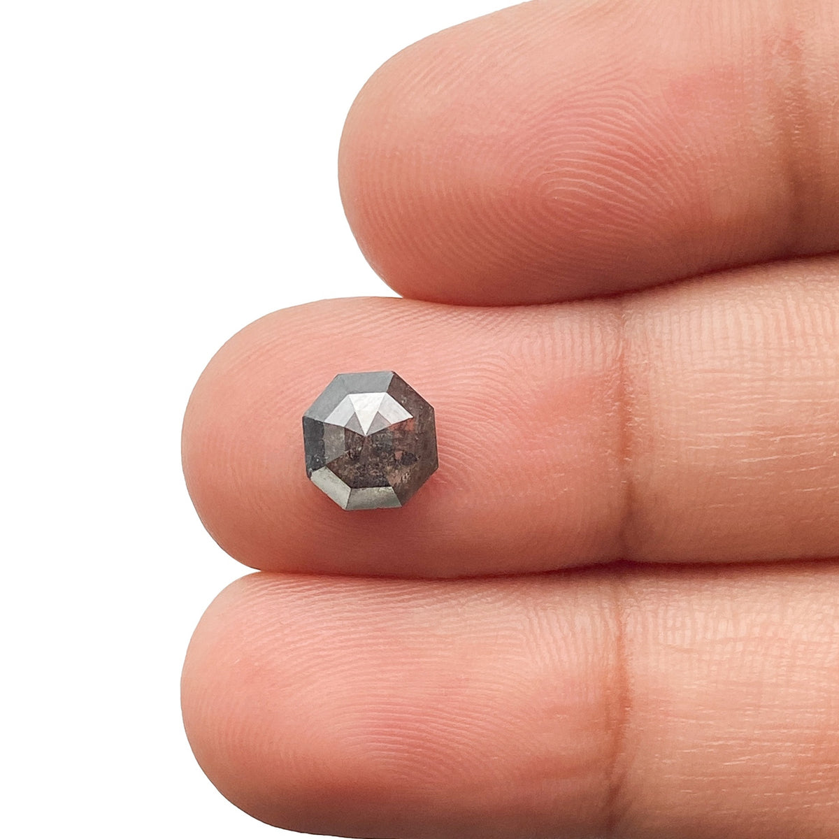 1.18ct | Salt &amp; Pepper Octagonal Shape Step Cut Diamond - Modern Rustic Diamond