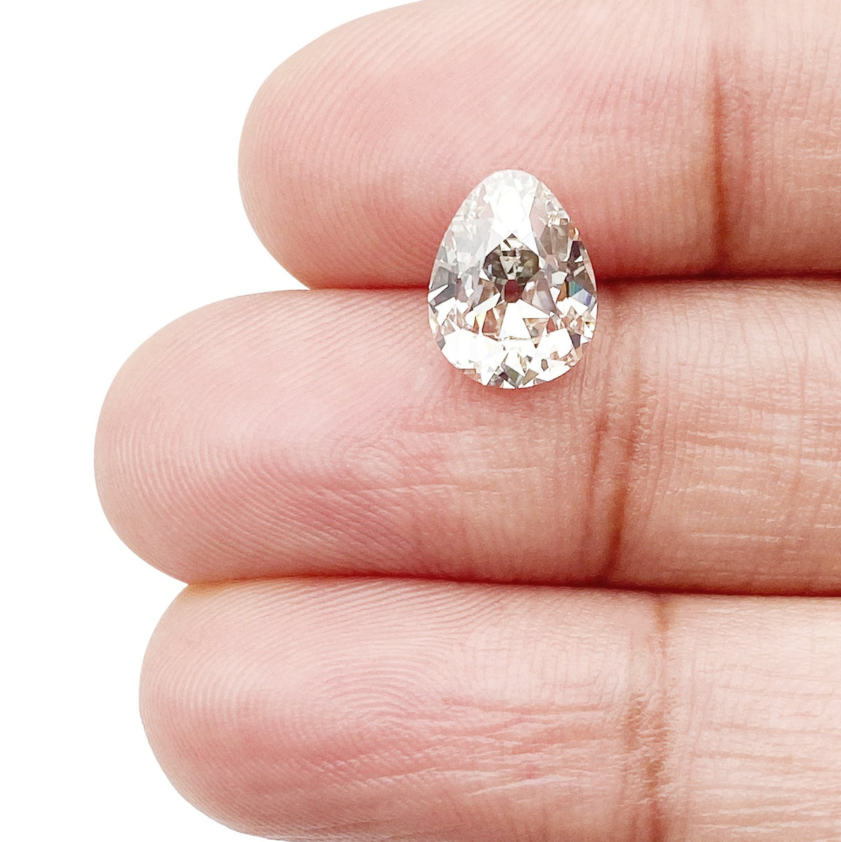 1.86ct | L/VS1 Pear Shape Old Mine Cut Diamond (GIA) - Modern Rustic Diamond