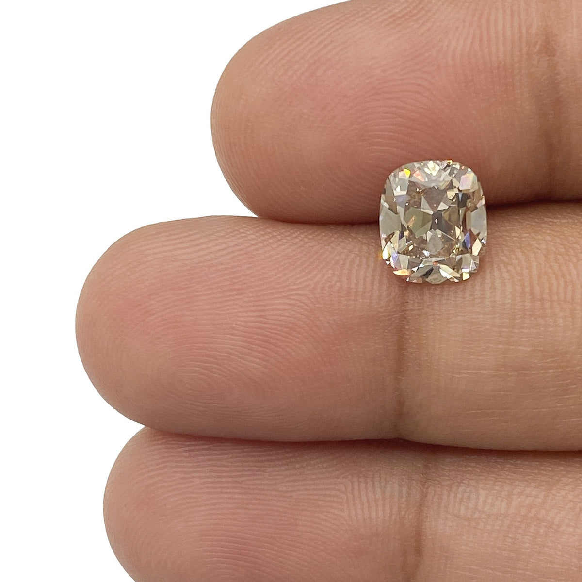 1.74ct | Light Brown SI1 Cushion Shape Old Mine Cut Diamond (GIA) - Modern Rustic Diamond