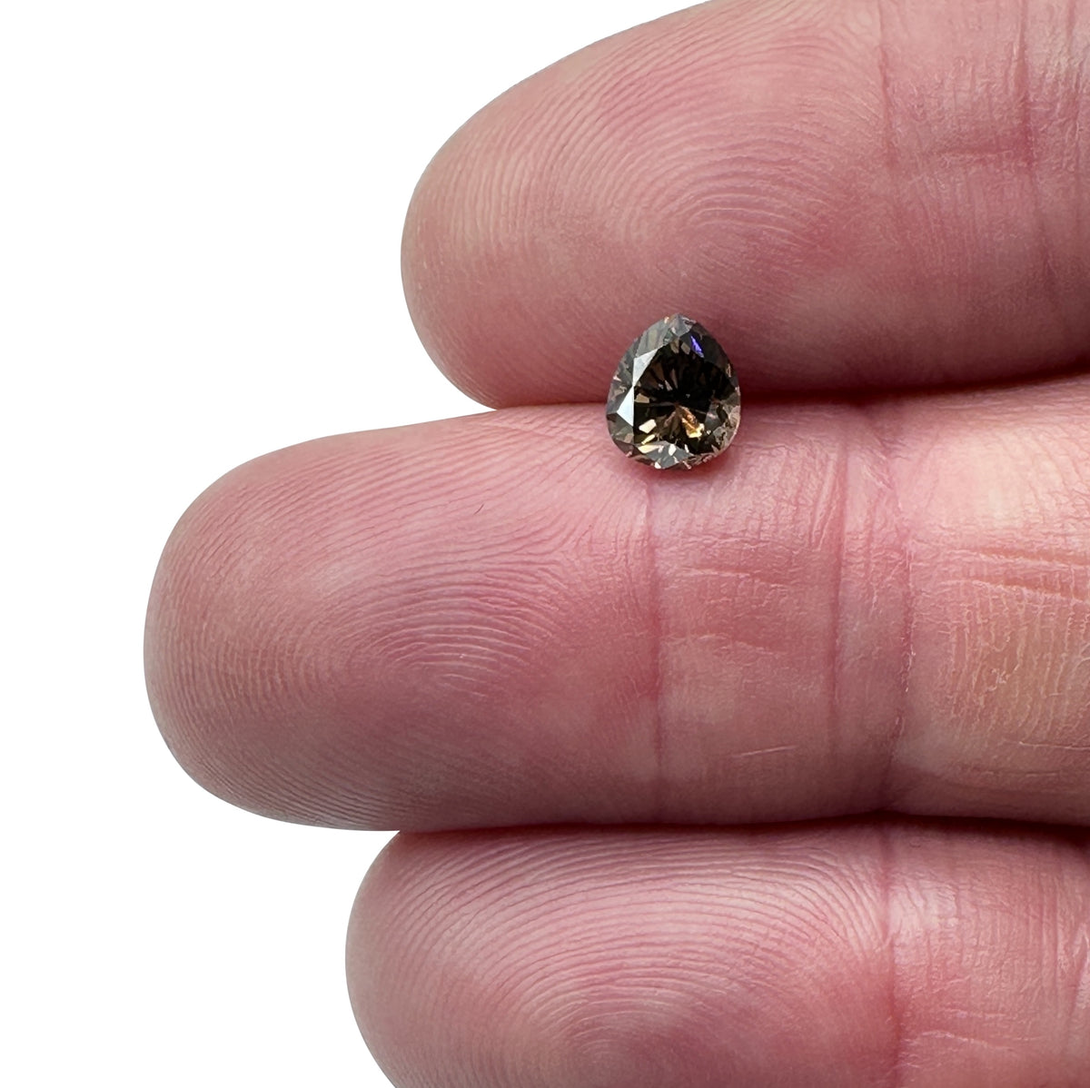 0.92ct | Cognac VVS Pear Shape Brilliant Cut Diamond - Modern Rustic Diamond