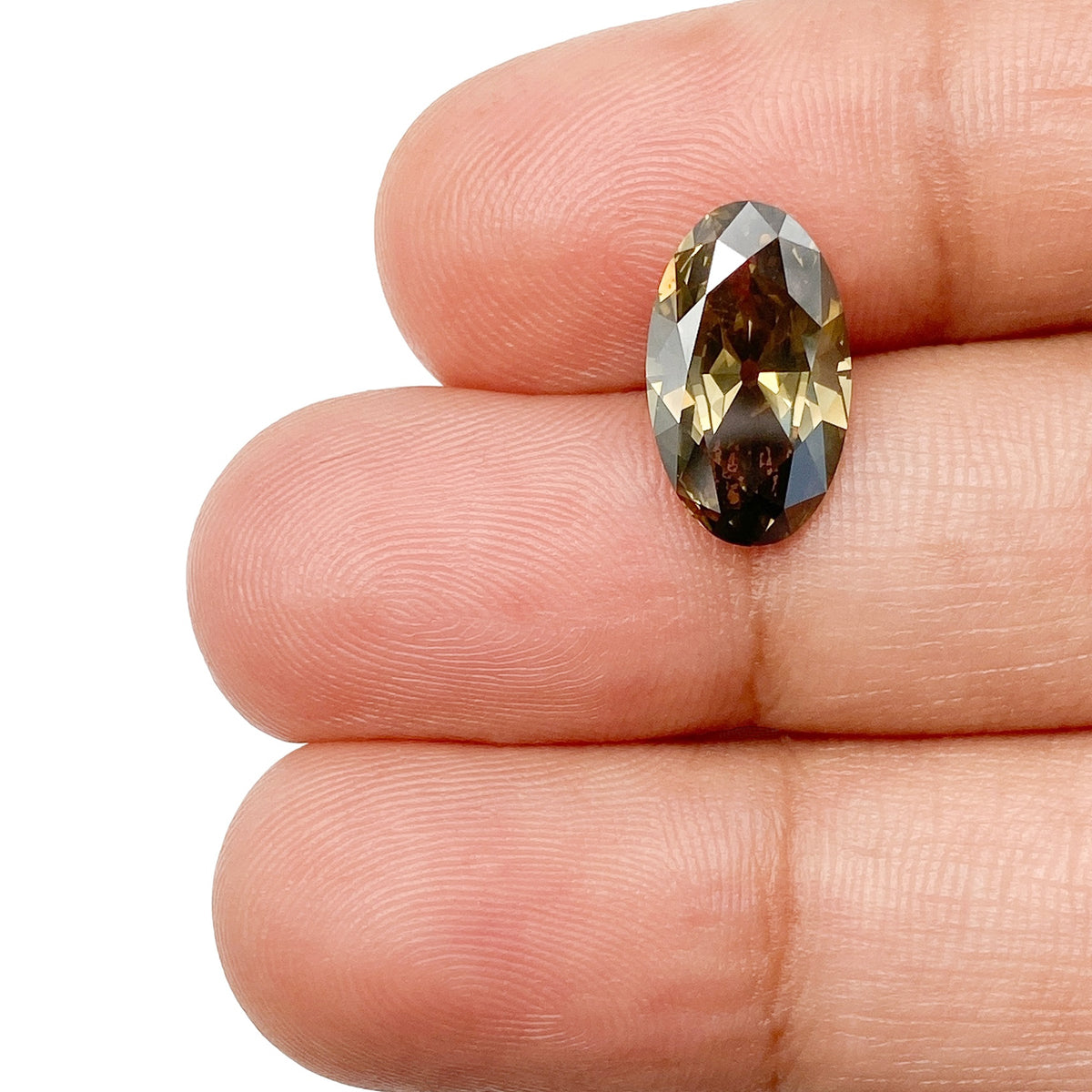 2.49ct | Fancy Dark Brown-Greenish Yellow SI2 Oval Shape Old Mine Cut Diamond (GIA) - Modern Rustic Diamond