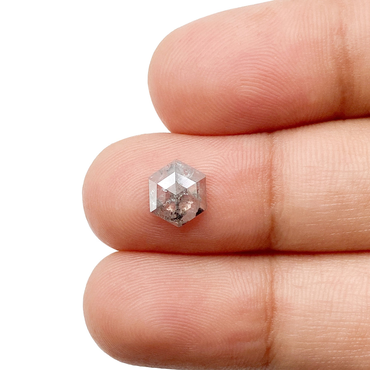 0.83ct | Rustic Hexagon Shape Rose Cut Diamond - Modern Rustic Diamond