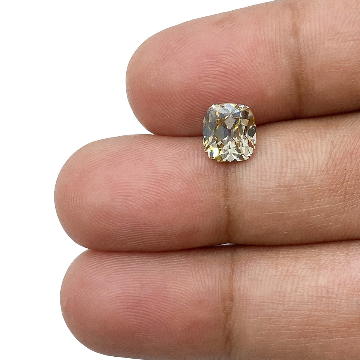 1.53ct | Champagne VVS Cushion Shape Old Mine Cut Diamond - Modern Rustic Diamond